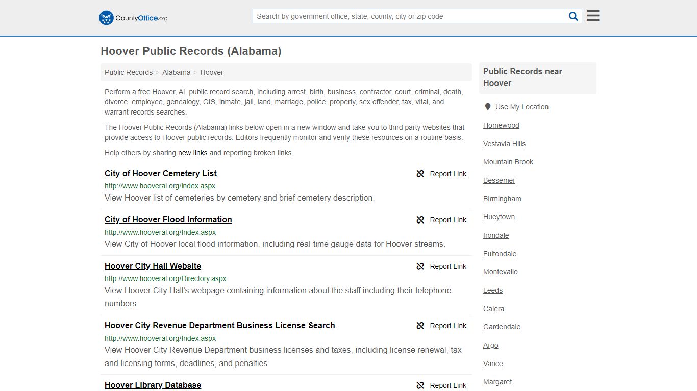 Public Records - Hoover, AL (Business, Criminal, GIS ...