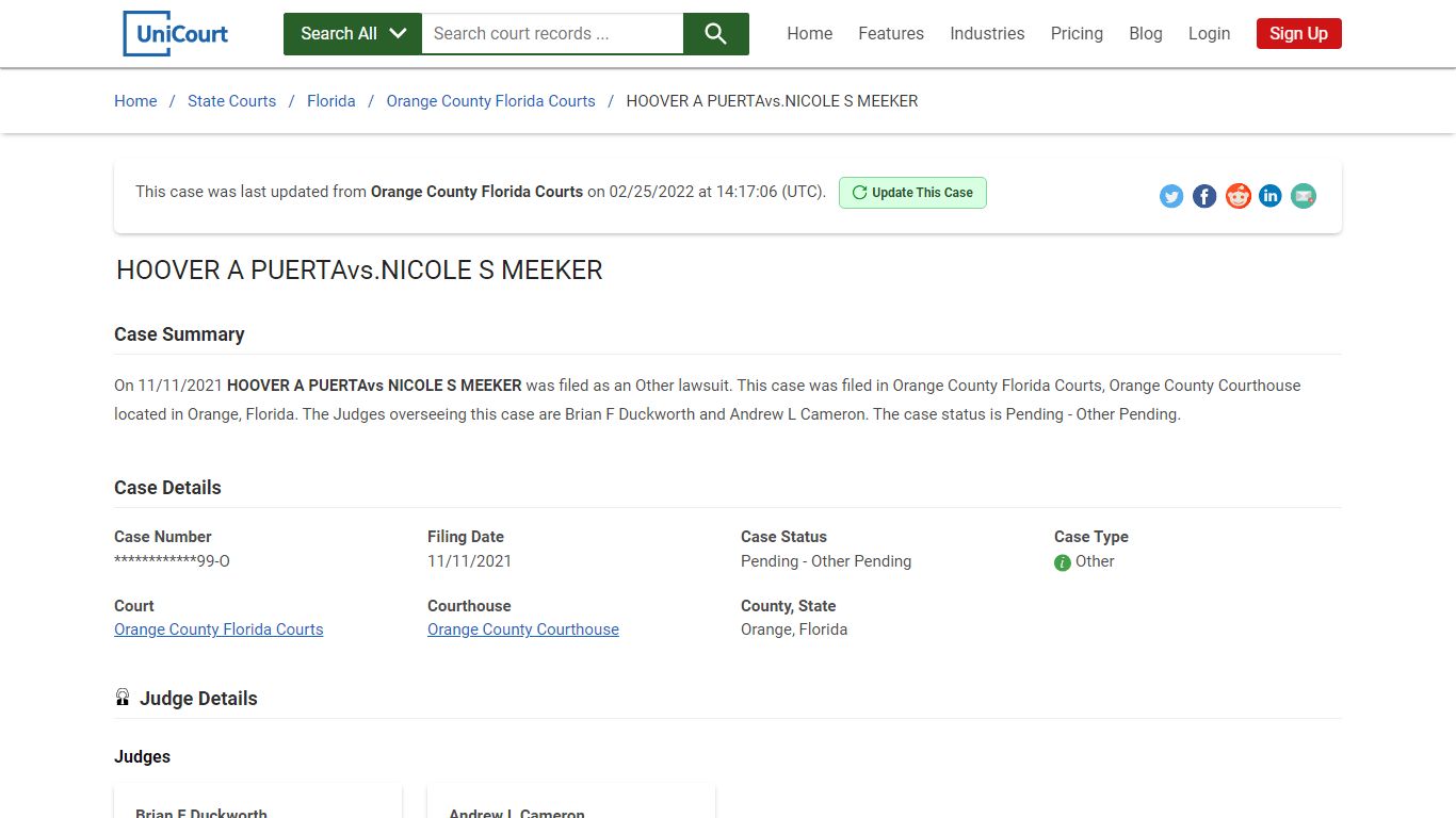 HOOVER A PUERTAvsNICOLE S MEEKER | Court Records - UniCourt